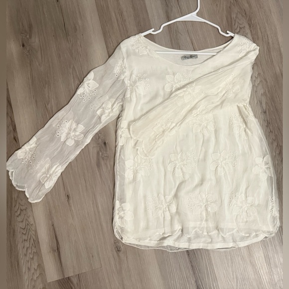 Elena Baldi Top Silk BLEND IVORY Blouse Size M. Excellent condition. - Picture 5 of 5